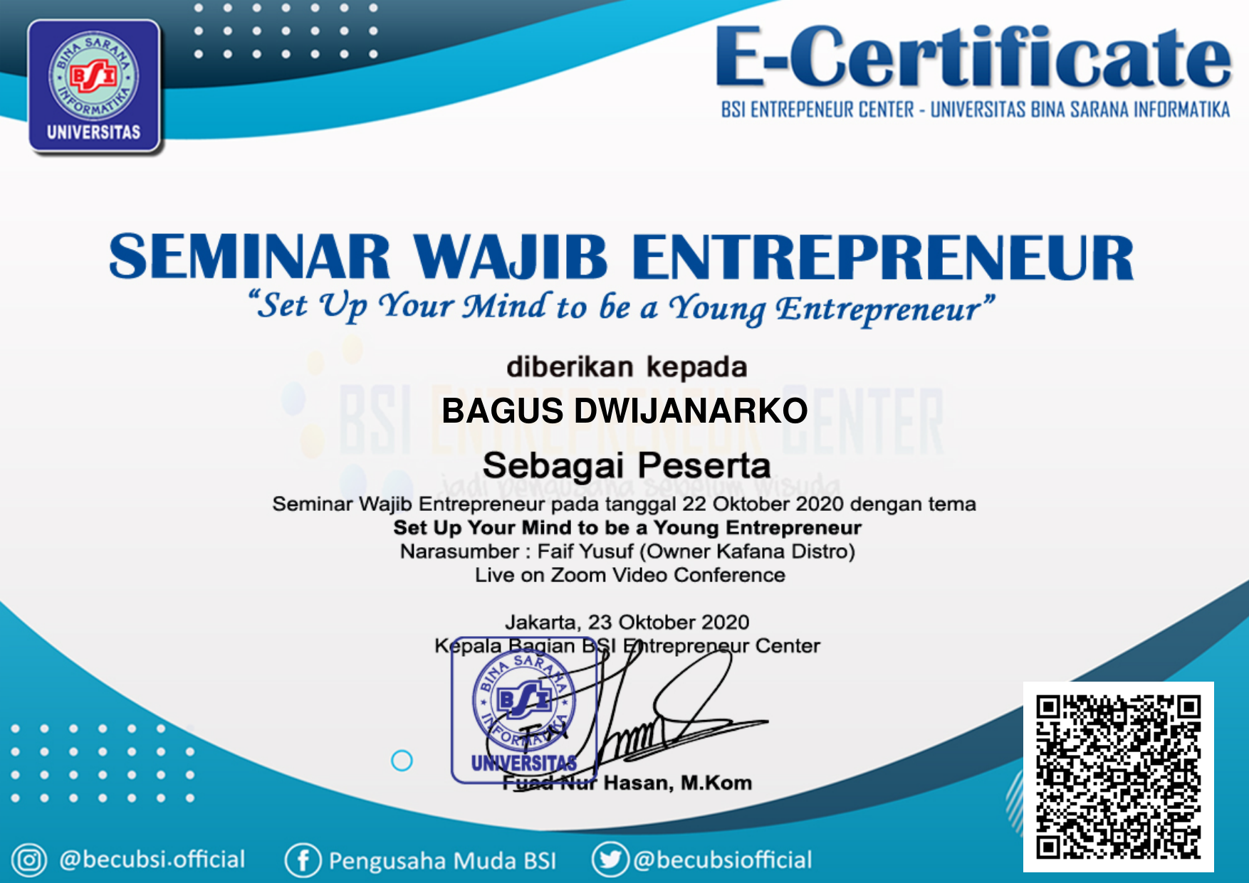 Seminar Entrepreneur